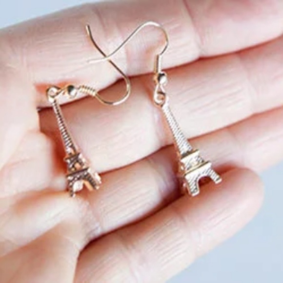 ๐ธ Eiffel Tower Earrings, Rose Gold, Handmade ๐ธ - Picture 2 of 5